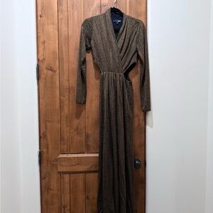 Elegant Brown Long Sleeve Dress